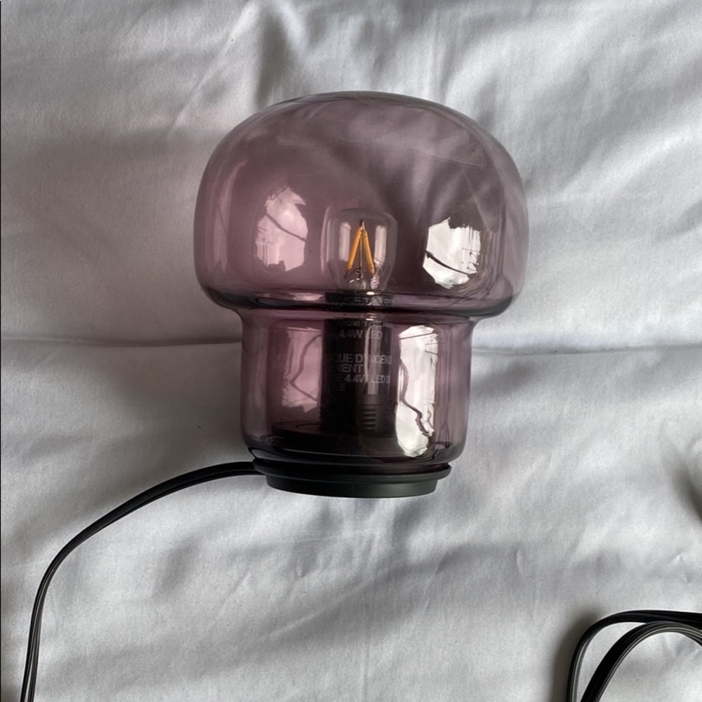 IKEA mushroom purple lamp with bulb